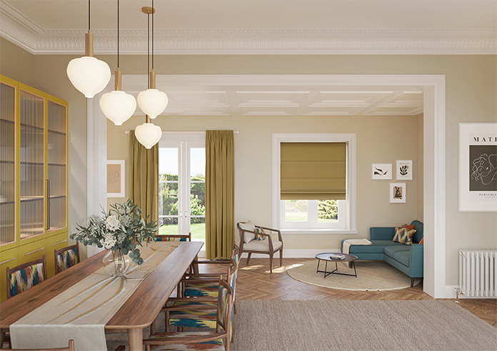 Kyoto Faux Silk, Gold - Roman Blind - Image 8
